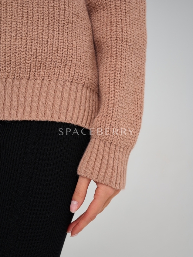 Женский вязаный свитер оверсайз, джемпер